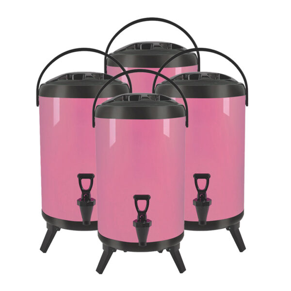 SOGA 4X 10L Stainless Steel Insulated Milk Tea Barrel Hot and Cold Beverage Dispenser Container with Faucet Pink, Home & Living, Kitchen & Dining, Barware, Spirit Dispensers, ,  - AU DEPOT 1