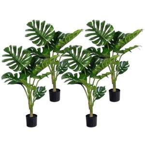 SOGA 4X 120cm Artificial Green Indoor Turtle Back Fake Decoration Tree Flower Pot Plant APlantFH1207X4 AU DEPOT - AU DEPOT