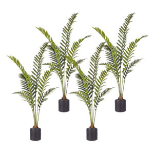 SOGA 4X 150cm Artificial Green Rogue Hares Foot Fern Tree Fake Tropical Indoor Plant Home Office Decor APlantLGY156QX4 AU DEPOT - AU DEPOT