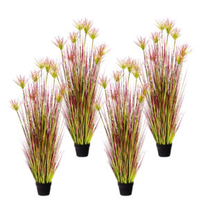 SOGA 4X 150cm Purple-Red Artificial Indoor Potted Papyrus Plant Tree Fake Simulation Decorative, Home & Living, Home Decor, Artificial Plants, , ,  - AU DEPOT 1