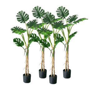 SOGA 4X 160cmTropical Monstera Palm Artificial Plant Tree Real Touch Technology with UV Protection APlantFHG1608X4 AU DEPOT - AU DEPOT