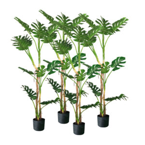 SOGA 4X 175cm Tropical Monstera Palm Artificial Plant Tree Real Touch Technology with UV Protection APlantFHG17510X4 AU DEPOT - AU DEPOT