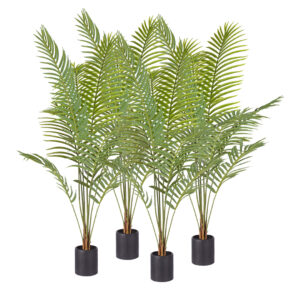 SOGA 4X 180cm Green Artificial Indoor Rogue Areca Palm Tree Fake Tropical Plant Home Office Decor APlant1806X4 AU DEPOT - AU DEPOT