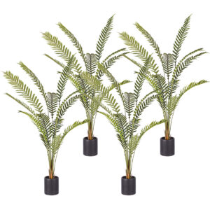 SOGA 4X 240cm Artificial Green Rogue Hares Foot Fern Tree Fake Tropical Indoor Plant Home Office Decor APlantCH24013X4 AU DEPOT - AU DEPOT