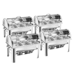 SOGA 4X 3L Triple Tray Stainless Steel Roll Top Chafing Dish Food Warmer, Furniture, Kitchen & Dining Room Furniture, Buffets, Sideboards & Kitchen Islands, , ,  - AU DEPOT 1