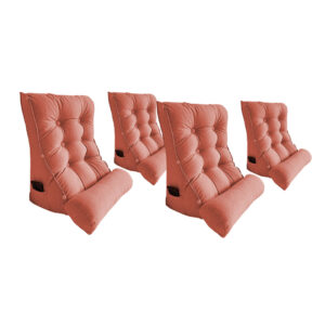 SOGA 4X 45cm Peach Triangular Wedge Lumbar Pillow Headboard Backrest Sofa Bed Cushion Home Decor Pillow45OrangeX4 AU DEPOT - AU DEPOT