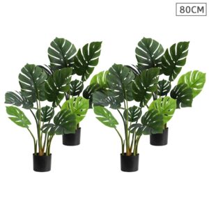 SOGA 4X 80cm Artificial Indoor Potted Turtle Back Fake Decoration Tree Flower Pot Plant APlantFHGP8007X4 AU DEPOT - AU DEPOT