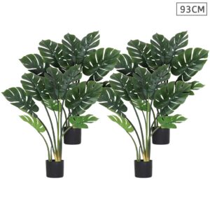 SOGA 4X 93cm Artificial Indoor Potted Turtle Back Fake Decoration Tree Flower Pot Plant APlantFHGP9308X4 AU DEPOT - AU DEPOT