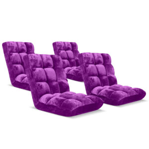 SOGA 4X Floor Recliner Folding Lounge Sofa Futon Couch Folding Chair Cushion Purple, Furniture, Living Room Furniture, Occasional Chairs, , ,  - AU DEPOT 1