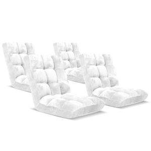 SOGA 4X Floor Recliner Folding Lounge Sofa Futon Couch Folding Chair Cushion White, Furniture, Living Room Furniture, Occasional Chairs, , ,  - AU DEPOT 1