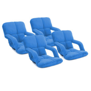 SOGA 4X Foldable Lounge Cushion Adjustable Floor Lazy Recliner Chair with Armrest Blue LoungeKidBlueX4 AU DEPOT - AU DEPOT