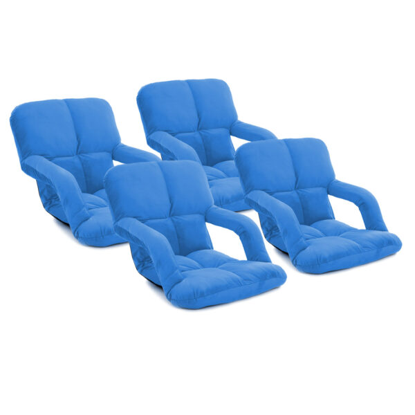 SOGA 4X Foldable Lounge Cushion Adjustable Floor Lazy Recliner Chair with Armrest Blue, Furniture, Living Room Furniture, Occasional Chairs, , ,  - AU DEPOT 1