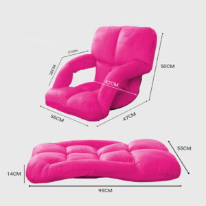 SOGA 4X Foldable Lounge Cushion Adjustable Floor Lazy Recliner Chair with Armrest Pink, Furniture, Living Room Furniture, Occasional Chairs, , ,  - AU DEPOT 2