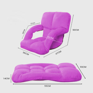 SOGA 4X Foldable Lounge Cushion Adjustable Floor Lazy Recliner Chair with Armrest Purple, Furniture, Living Room Furniture, Occasional Chairs, , ,  - AU DEPOT 2