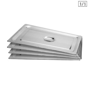 SOGA 4X Gastronorm GN Pan Lid Full Size 11 Stainless Steel Tray Top Cover Baking Trays GP5501 JLID1F X4 AU DEPOT Baking Trays - AU DEPOT