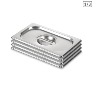 SOGA 4X Gastronorm GN Pan Lid Full Size 13 Stainless Steel Tray Top Cover Baking Trays GP5503 JLID3F X4 AU DEPOT Baking Trays - AU DEPOT