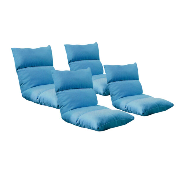 SOGA 4X Lounge Floor Recliner Adjustable Lazy Sofa Bed Folding Game Chair Blue, Furniture, Living Room Furniture, Occasional Chairs, , ,  - AU DEPOT 1