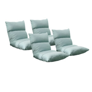 SOGA 4X Lounge Floor Recliner Adjustable Lazy Sofa Bed Folding Game Chair Mint Green LoungeFabricGreenX4 AU DEPOT - AU DEPOT