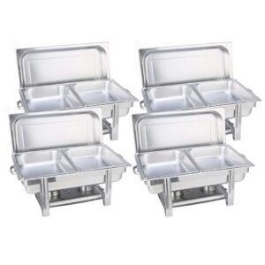 SOGA 4X Stainless Steel Chafing Double Tray Catering Dish Food Warmer ChafingDish56082X4 AU DEPOT - AU DEPOT