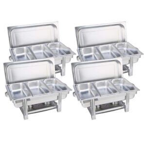 SOGA 4X Stainless Steel Chafing Triple Tray Catering Dish Food Warmer ChafingDish56083X4 AU DEPOT - AU DEPOT