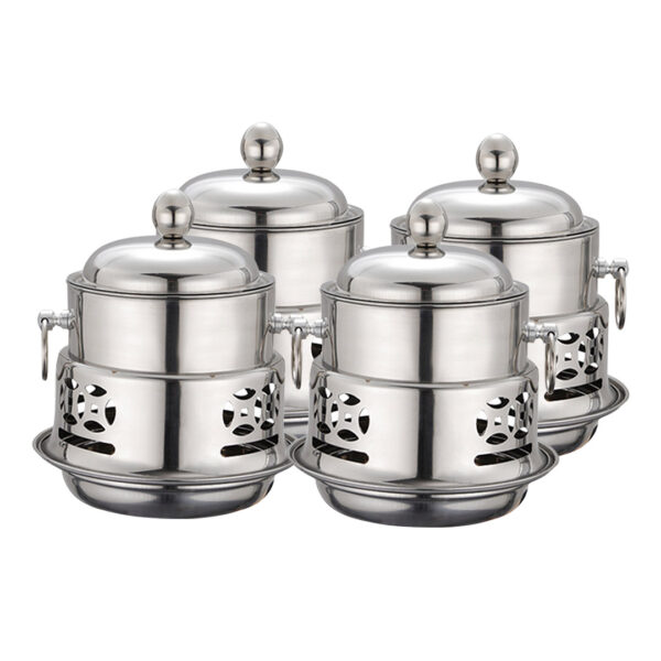 SOGA 4X Stainless Steel Mini Asian Buffet Hot Pot Single Person Shabu Alcohol Stove Burner with Lid, Business & Industrial, Food Service, Plate & Dish Warmers, , ,  - AU DEPOT 1