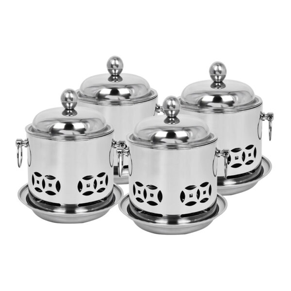 SOGA 4X Stainless Steel Mini Asian Buffet Hot Pot Single Person Shabu Alcohol Stove Burner with Lid, Business & Industrial, Food Service, Plate & Dish Warmers, , ,  - AU DEPOT 1