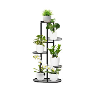 SOGA 5 Tier 6 Pots Black Metal Plant Rack Flowerpot Storage Display Stand Holder Home Garden Decor FPotH27 AU DEPOT - AU DEPOT