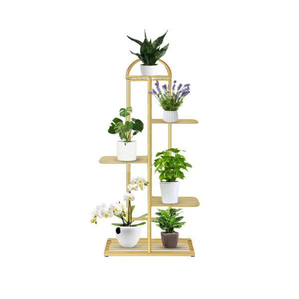 SOGA 5 Tier 6 Pots Gold Metal Plant Stand Flowerpot Display Shelf Rack Indoor Home Office Decor, Home & Living, Home Decor, Indoor Pots, Planters and Plant Stands, , ,  - AU DEPOT 1