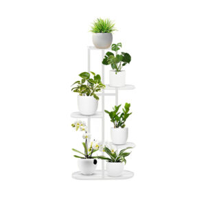 SOGA 5 Tier 6 Pots White Metal Plant Rack Flowerpot Storage Display Stand Holder Home Garden Decor FPotH38 AU DEPOT - AU DEPOT