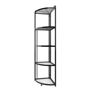 SOGA 5 Tier Steel Triangular Corner Stand Multi-Functional Shelves Portable Storage Organizer, , , , , ,  - AU DEPOT 1