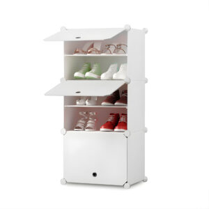 SOGA 5 Tier White Shoe Rack Organizer Sneaker Footwear Storage Stackable Stand Cabinet Portable Wardrobe with Cover, Furniture, Storage & Shelving, Shoe Storage, , ,  - AU DEPOT 1