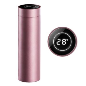 SOGA 500ML Stainless Steel Smart LCD Thermometer Display Bottle Vacuum Flask Thermos Rose Gold bottles jugs SmartBottleThermoRGD AU DEPOT bottles & jugs - AU DEPOT