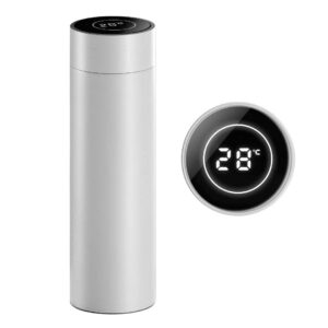 SOGA 500ML Stainless Steel Smart LCD Thermometer Display Bottle Vacuum Flask Thermos White bottles jugs SmartBottleThermoWHT AU DEPOT bottles & jugs - AU DEPOT