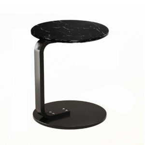 SOGA 50cm Black Marble Mini Side Table Movable Lightweight w Black Frame SideTab33 AU DEPOT - AU DEPOT