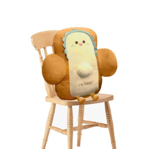 SOGA 58cm Smiley Face Toast Bread Cushion Stuffed Car Seat Plush Cartoon Back Support Pillow Home Decor SCushion064 AU DEPOT - AU DEPOT