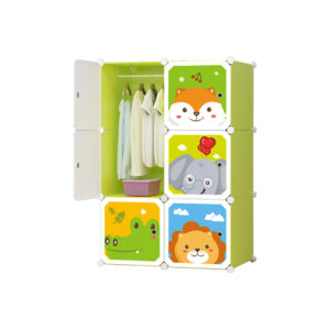 SOGA 6 Cubes Animal Design Portable Wardrobe Divide Grid Modular Storage Organiser Foldable Closet Wrobe1778 AU DEPOT - AU DEPOT