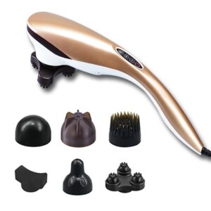 SOGA 6 Heads Portable Handheld Massager Soothing Stimulate Blood Flow Shoulder Gold Massager837AGold AU DEPOT - AU DEPOT