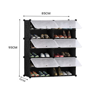 SOGA 6 Tier 2 Column Shoe Rack Organizer Sneaker Footwear Storage Stackable Stand Cabinet Portable Wardrobe with Cover, Furniture, Storage & Shelving, Shoe Storage, , ,  - AU DEPOT 2