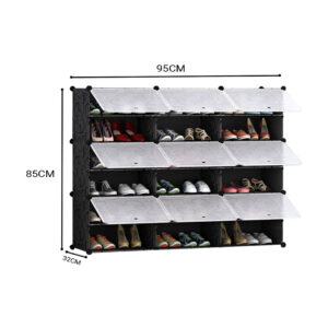 SOGA 6 Tier 3 Column Shoe Rack Organizer Sneaker Footwear Storage Stackable Stand Cabinet Portable Wardrobe with Cover, Furniture, Storage & Shelving, Shoe Storage, , ,  - AU DEPOT 2