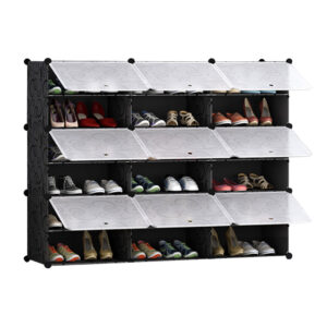 SOGA 6 Tier 3 Column Shoe Rack Organizer Sneaker Footwear Storage Stackable Stand Cabinet Portable Wardrobe with Cover, Furniture, Storage & Shelving, Shoe Storage, , ,  - AU DEPOT 1