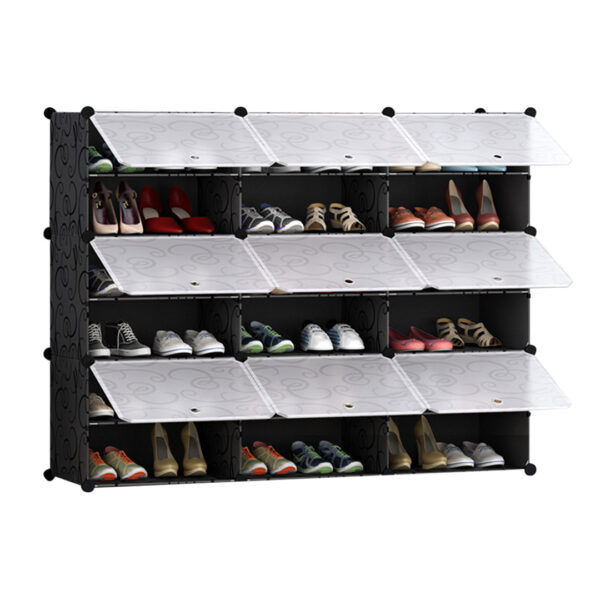 SOGA 6 Tier 3 Column Shoe Rack Organizer Sneaker Footwear Storage Stackable Stand Cabinet Portable Wardrobe with Cover, Furniture, Storage & Shelving, Shoe Storage, , ,  - AU DEPOT 1