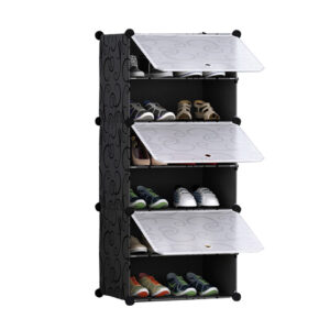 SOGA 6 Tier Shoe Rack Organizer Sneaker Footwear Storage Stackable Stand Cabinet Portable Wardrobe with Cover, , , , , ,  - AU DEPOT 1