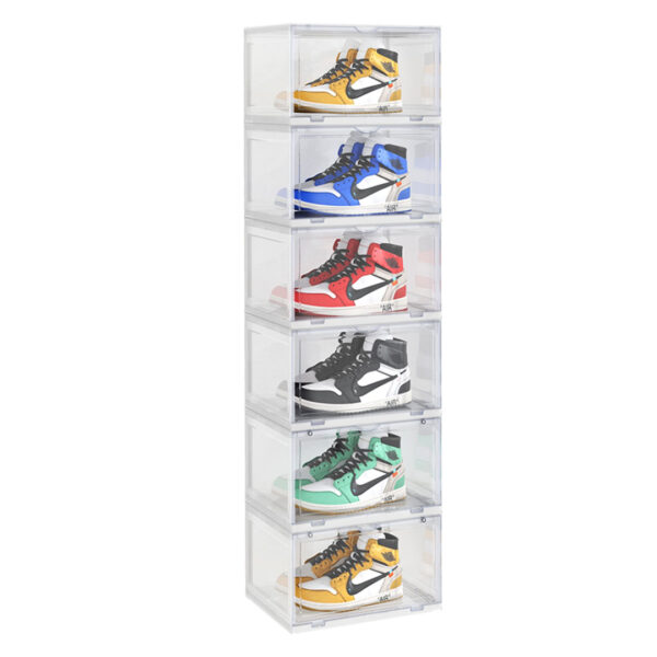 SOGA 6 Tier Transparent Portable Shoe Organiser Sneaker Footwear Folding Plastic Bin Stackable Storage Box with Magnetic Door, Furniture, Storage & Shelving, Shoe Storage, , ,  - AU DEPOT 1