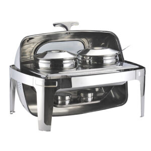 SOGA 6.5L Stainless Steel Double Soup Tureen Bowl Station Roll Top Buffet Chafing Dish Catering Chafer Food Warmer Server ChafingDishV4A2 AU DEPOT - AU DEPOT