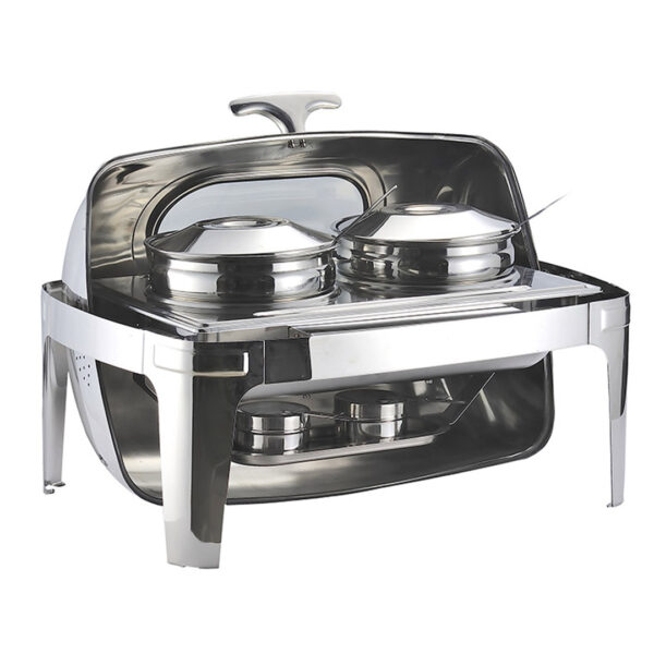 SOGA 6.5L Stainless Steel Double Soup Tureen Bowl Station Roll Top Buffet Chafing Dish Catering Chafer Food Warmer Server, Business & Industrial, Food Service, Plate & Dish Warmers, , ,  - AU DEPOT 1