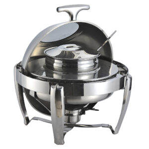 SOGA 6.5L Stainless Steel Round Soup Tureen Bowl Station Roll Top Buffet Chafing Dish Catering Chafer Food Warmer Server ChafingDishV7A1 AU DEPOT - AU DEPOT