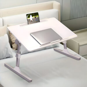 SOGA 60X40cm White Small Laptop Bed Portable Foldable Study Table Adjustable, Desks & Computer Tables, , , , ,  - AU DEPOT 2