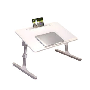 SOGA 60X40cm White Small Laptop Bed Portable Foldable Study Table Adjustable, Desks & Computer Tables, , , , ,  - AU DEPOT 1