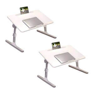 SOGA 60X40cm White Small Laptop Bed Portable Foldable Study Table Adjustable BedTableA9X2 AU DEPOT - AU DEPOT