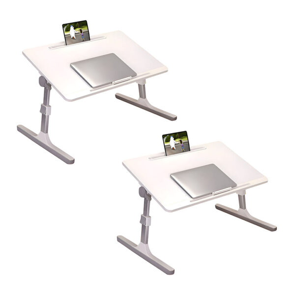 SOGA 60X40cm White Small Laptop Bed Portable Foldable Study Table Adjustable, Desks & Computer Tables, , , , ,  - AU DEPOT 1